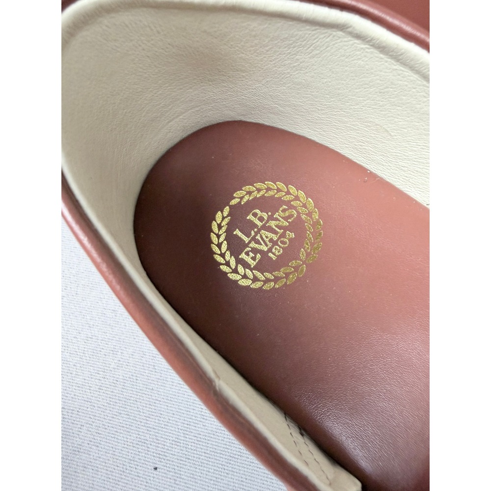 LB Evans 2198 Mens Brown Leather Moc Toe Slip On Slippers House Shoes 9EEE - Picture 8 of 8